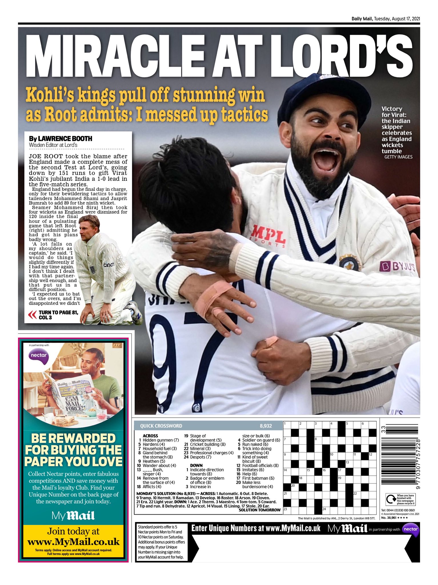 India Vs England Joe Root Faces The Brunt Of British Tabloids After Lord S Debacle