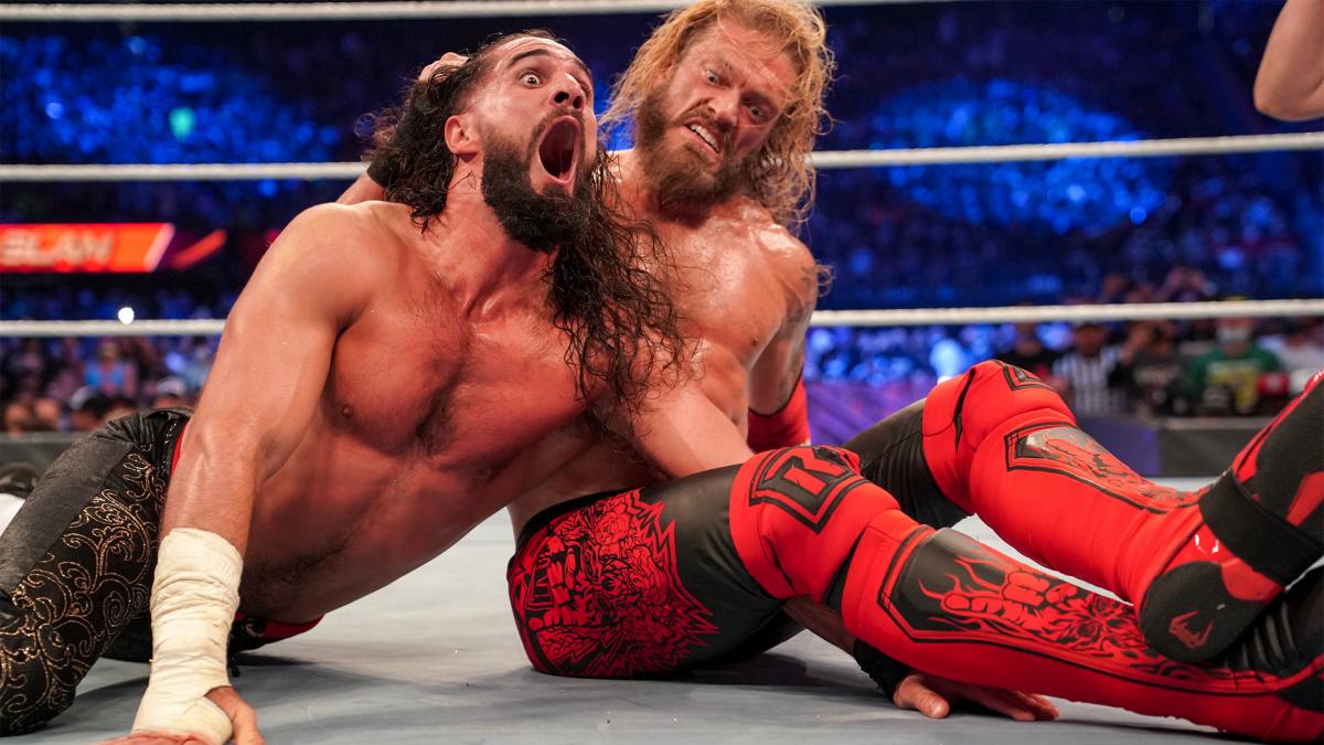 Edge defeated Seth Rollins (WWE). 