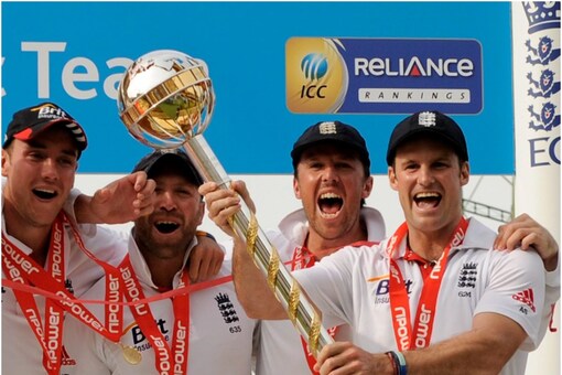 Alastair Cook played a class knock of 294 runs. He was aptly supported by Eoin Morgan who has another centurion for England with 104 runs. (Twitter/ICC)
