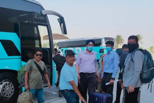 The Indian Embassy in Qatar said in a tweet that 146 Indian nationals who were brought from Afghanistan to Doha were brought back to India today.  (Image: @IndEmbDoha/Twitter)