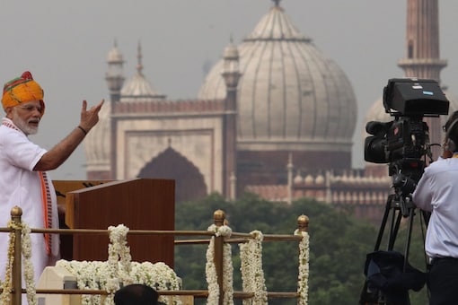 PM Modi will first unfurl the tricolour at the Red Fort and then begin his speech at around 7:30 am. (Representational Image: Shutterstock) PM Modi will first unfurl the tricolour at the Red Fort and then begin his speech at around 7:30 am. (Representational Image: Shutterstock)