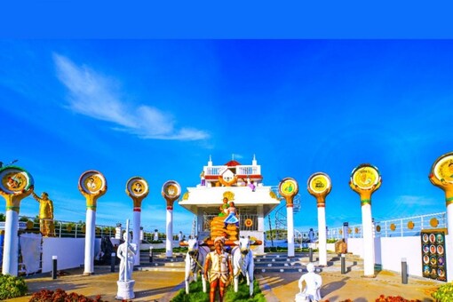 YSRCP MLA Biyyapu Madhusudhan Reddy of Sirkalahasthi built a temple dedicated to CM Jaganmohan Reddy and his pro-poor policies. (Image: News18)