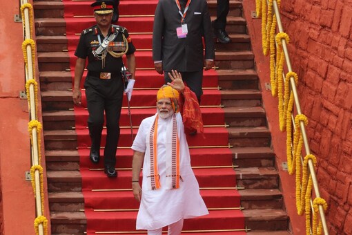 PM Modi will first unfurl the tricolour at the Red Fort and then begin his speech at around 7:30 am. (Representational Image: Shutterstock)

