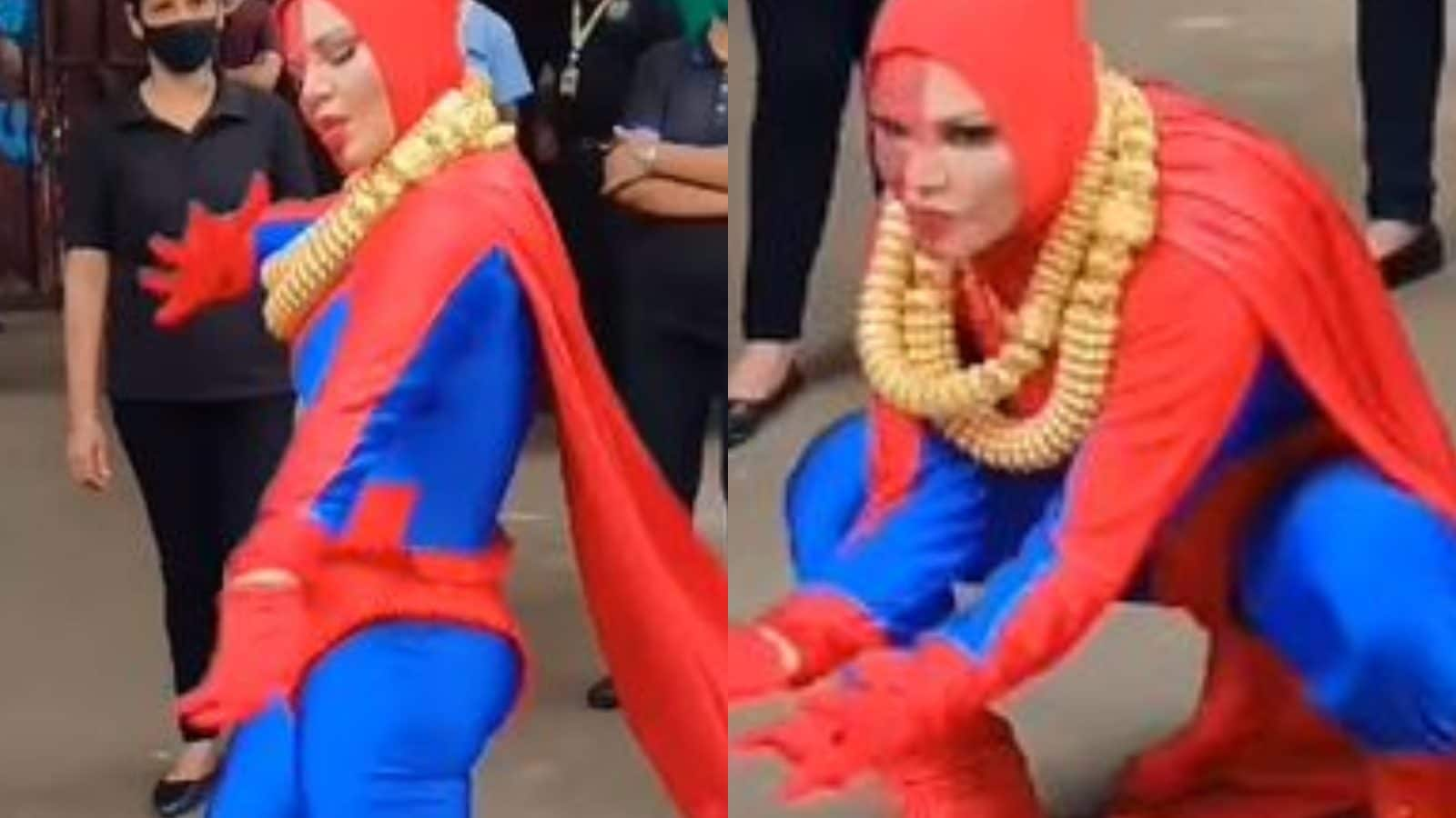 Rakhi Sawant Dresses up as 'Spider-Woman,' Demands to be Invited to