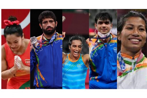 Mirabai Chanu, PV Sindhu, Ravi Kumar Dahiya, Neeraj Chopra, Lovlina 
