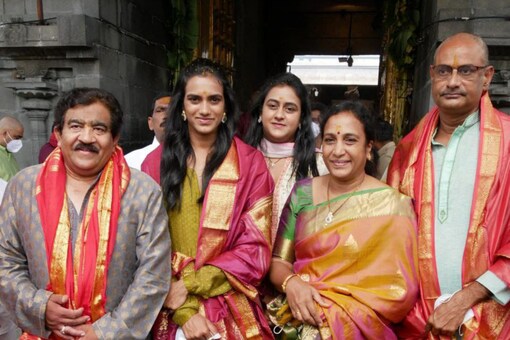 PV went for darshan of lord Venkateshwara at the Tirumala Tirupati  devasthanam (Twitter)