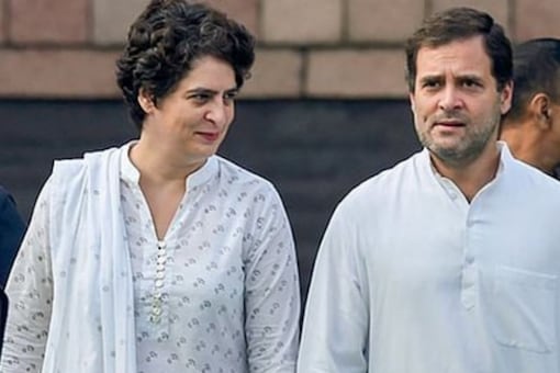 File photo of Congress leaders Priyanka Gandhi Vadra and Rahul Gandhi.  (PTI)