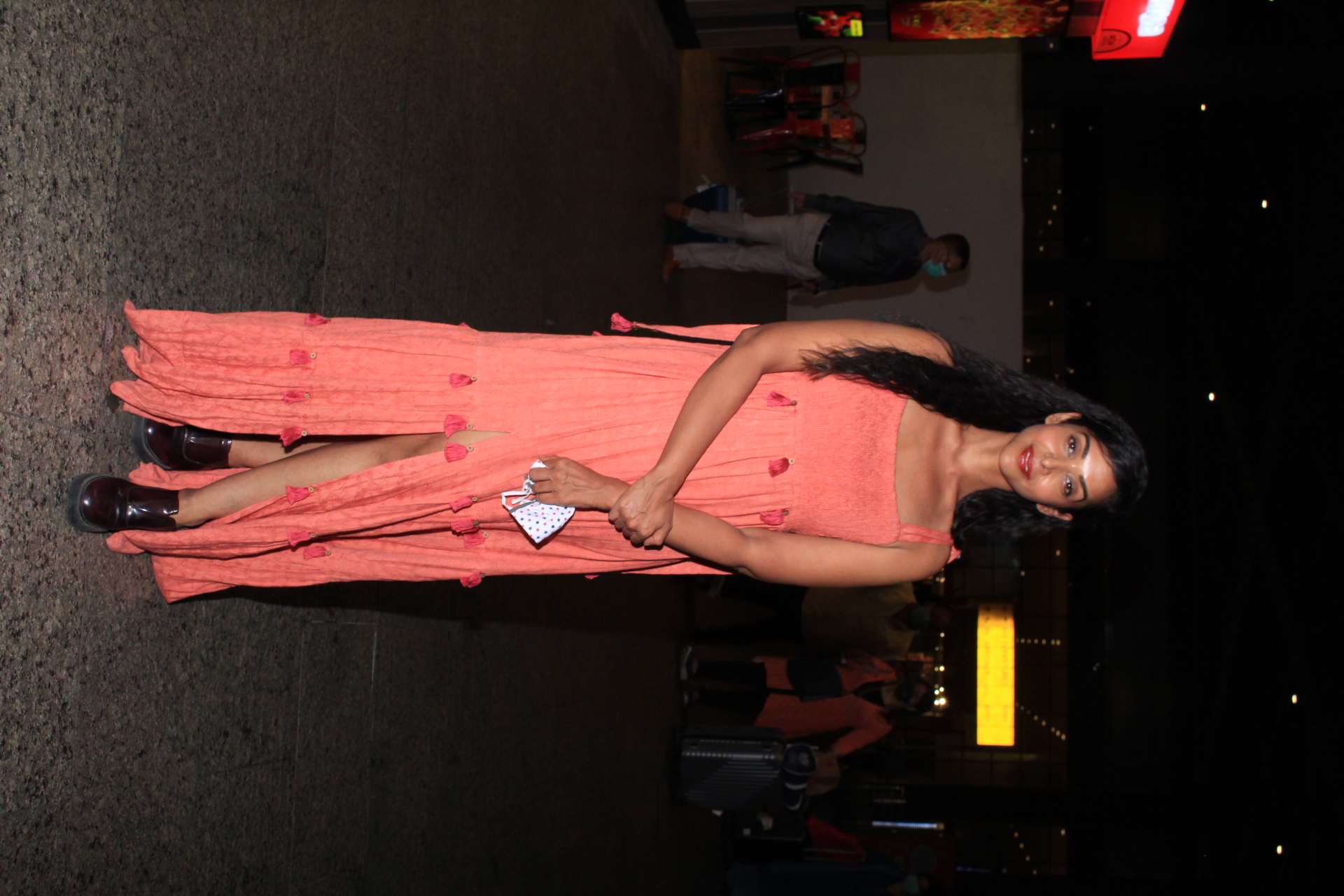 Anupriya Goenka seen at the airport.