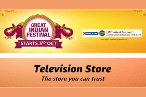 Amazon is offering up to 65 percent off on TVs during the Great Indian Festival sale this year.