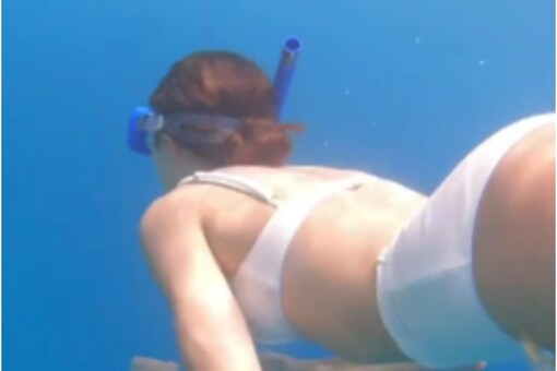 Ananya Panday is seen enjoying a deep dive in sea waters
