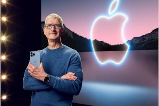 Apple CEO Tim Cook with the iPhone 13 Pro Max. (Image: AFP)