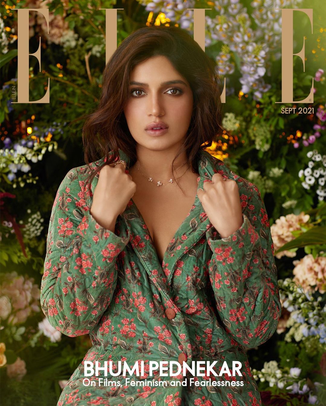 Bhumi Pednekar looks sexy in the green outfit. 