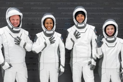 The all civilian crew on SpaceX's Inspiration 4. Credits: Inspiration4/Twitter.