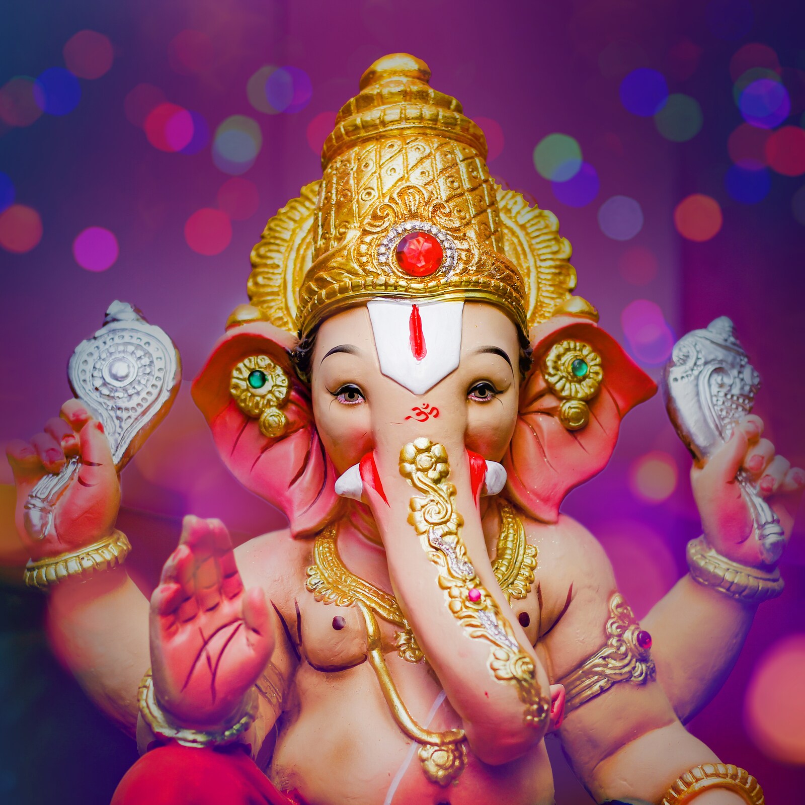 Lord Ganesha Ganesha Festival Lord Ganesha On Colorful Background Stock 