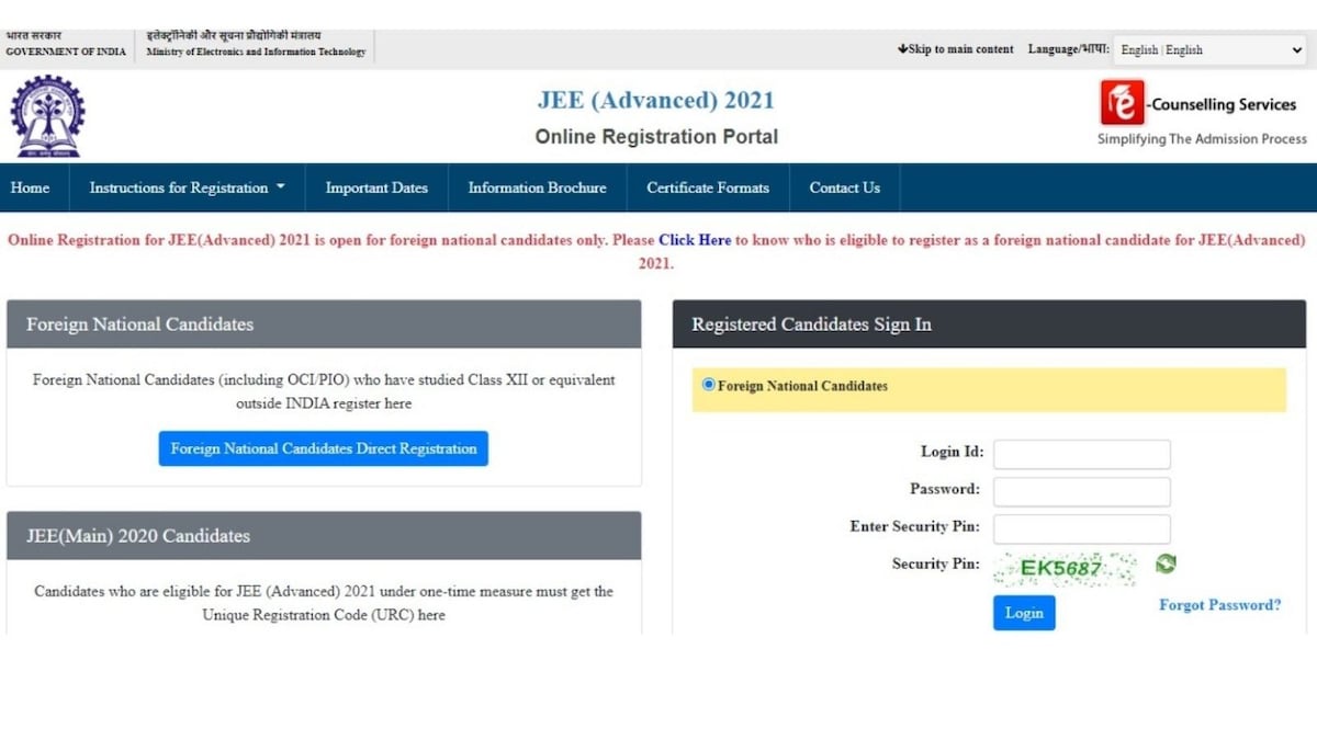 JEE Advanced 2021 Registrations HIGHLIGHTS: JEE Cut-off at 87.89 Percentile