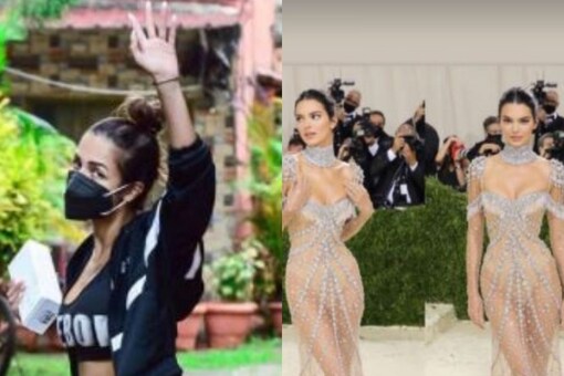 Kendall Jenner arrives at the 2021 Met Gala in a stunning sheer nude gown from Givenchy.  Kim Kardashian, on the other hand, was seen covering her entire body, including her face, in a black outfit.