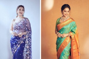 Madhuri Dixit Shows How You Can Never Go Wrong In A Saree, See Her Alluring Saree Moments