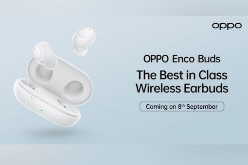 Oppo Enco Buds सफेद फिनिश में आते हैं।