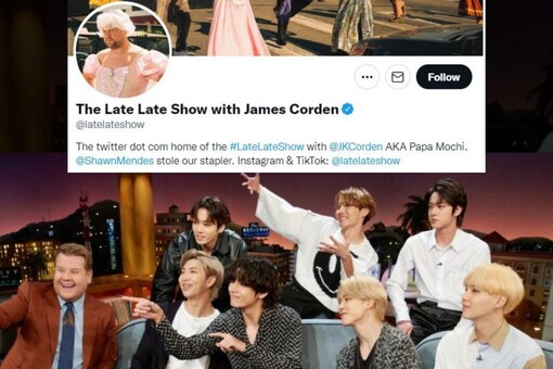 James Corden with BTS. YouTube Screegrab.
