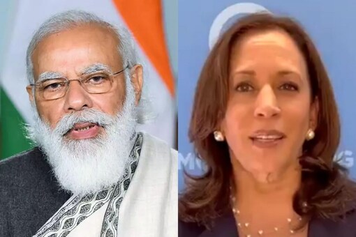 PM Modi is set to have his maiden formal meeting with US VP Kamala Harris. (Images: Modi: PTI; Harris: @KamalaHarris/Twitter)