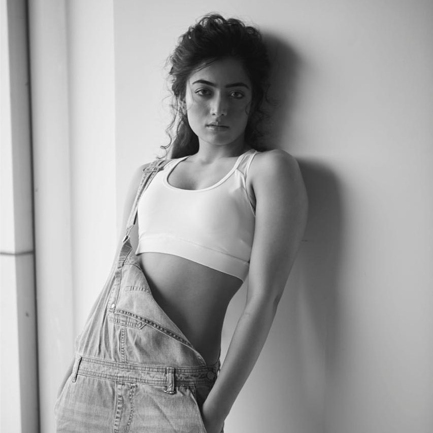 Rashmika Mandanna keeps it sultry in the crop top and dungarees.