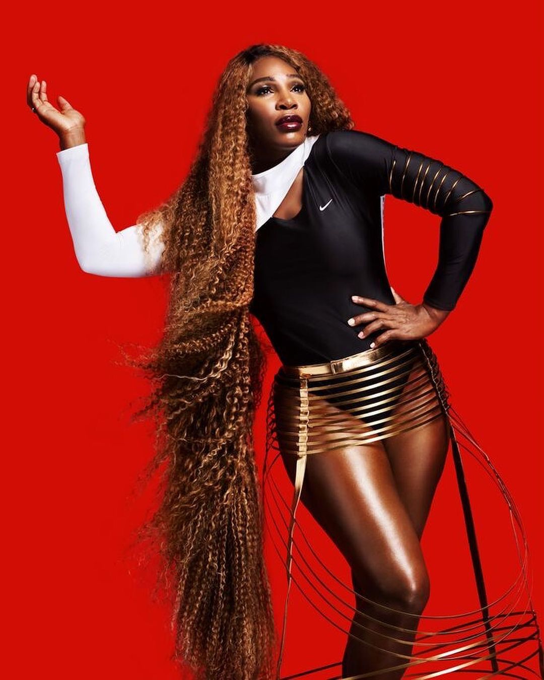 Serena Williams and Nike collaborated to launch The Serena Williams Design Crew which exhibits creations by Black and Brown designers. Wearing one of the creations from the collection, Serena shows how she combines athletic wear with fashion. (Image: Instagram) Serena Williams and Nike collaborated to launch The Serena Williams Design Crew which exhibits creations by Black and Brown designers. Wearing one of the creations from the collection, Serena shows how she combines athletic wear with fashion. (Image: Instagram)
