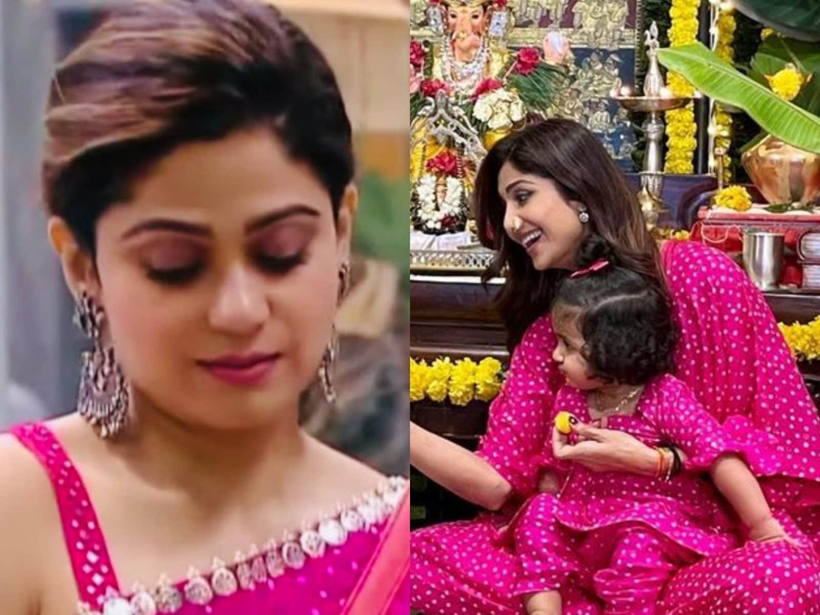 Shamita Shetty Xxx Video Sexy - Shilpa Shetty and Shamita Shetty Wear Matching Pink Outfits As They  Celebrate Ganesh Chaturthi - News18