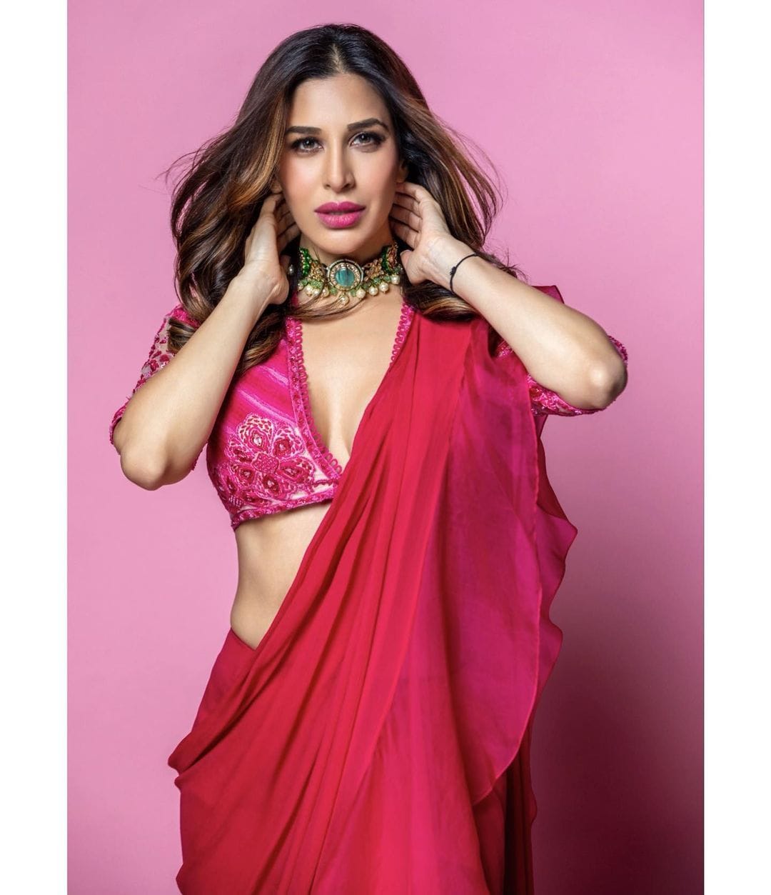 Sophie Choudry Gives Desi Girl Vibes In Magenta Saree, See Her Best Ethnic Looks
