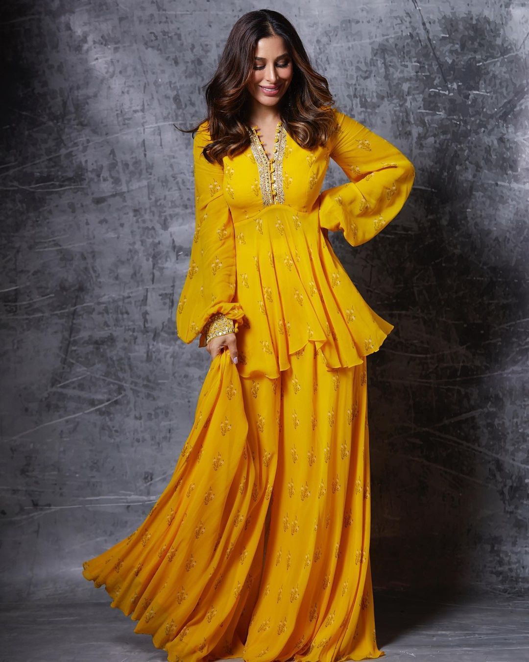 Sophie Choudry is giving major festive fashion goals with her yellow sharara.