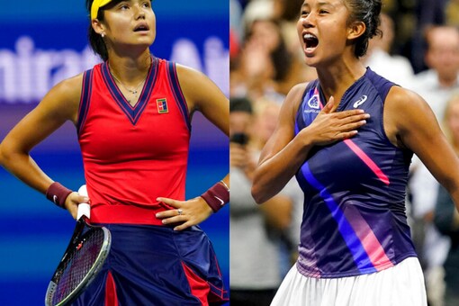 Emma Raducanu and Leylah Fernandez (AP)