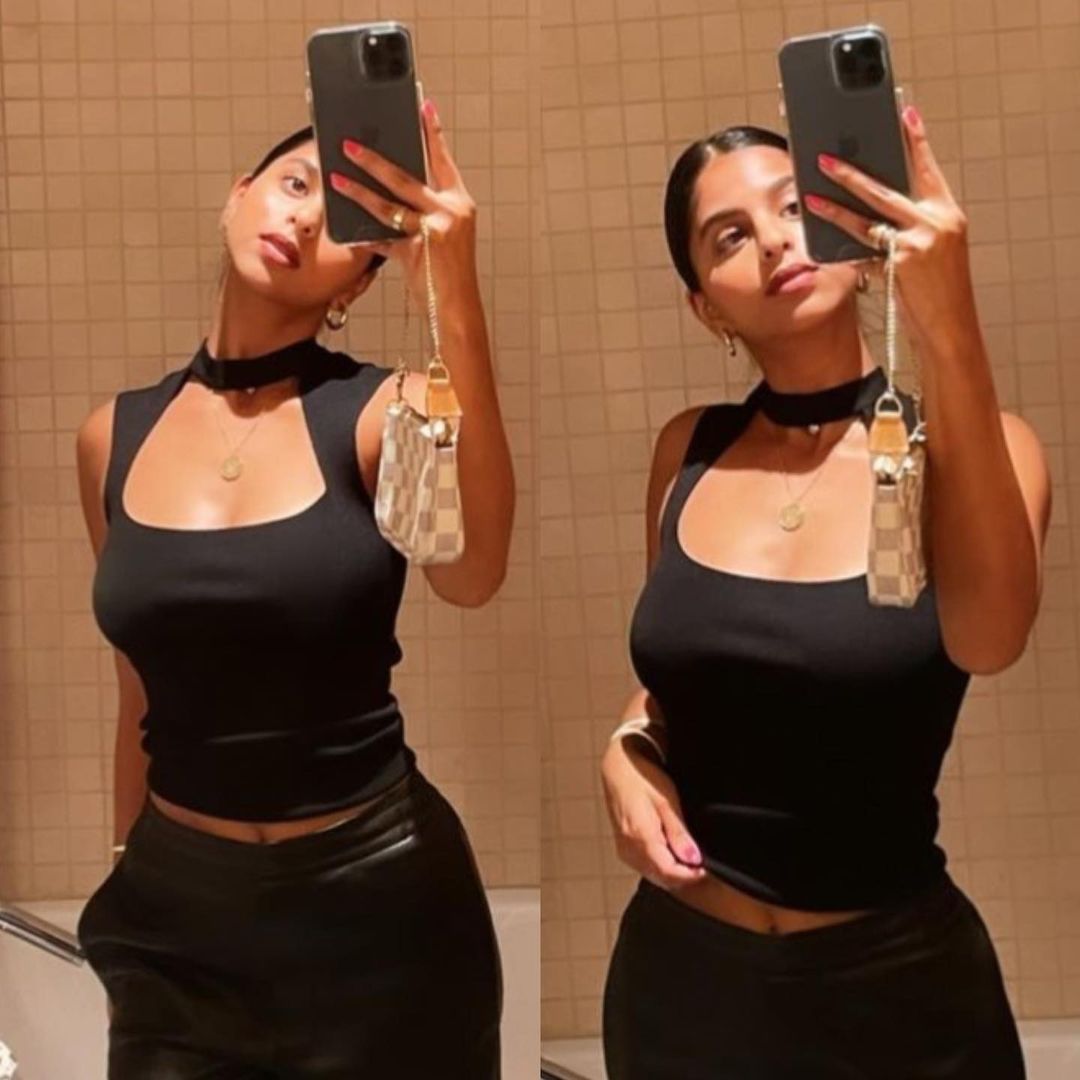 Suhana Khan looks uber chic in a new set of mirror selfies.