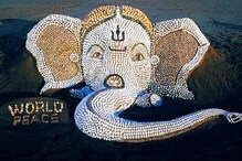 Sand Artist Sudarshan Pattnaik Creates Ganesh Idol Made With 7,000 Seashells