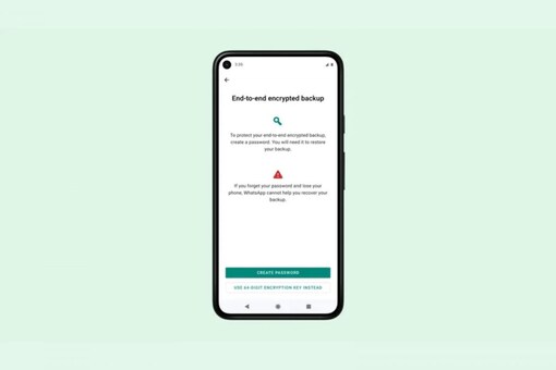 WhatsApp users who opt for the ecrypted backup will be asked to either save the 64-digit encryption key or create a password that is associated with the key.  (image credit: WhatsApp)