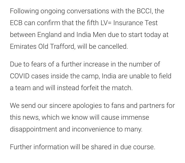 England and India Men to conclude LV=Insurance Test series next year