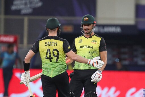 Marcus Stoinis and  Steven Smith celebrate their win against Sri Lanka (AP)