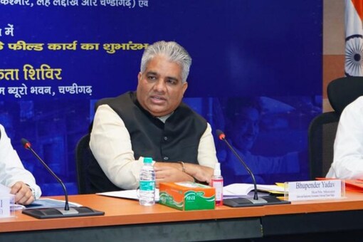 Union Environment Minister Bhupender Yadav in the Parliament. (File pic/Twitter)