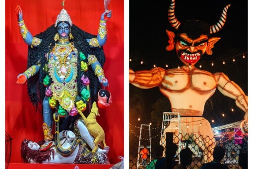 Diwali 2021: (Left) The Bengali community celebrates Kali Puja in Kolkat, while effigies of Narakasura is burnt in Goa. (Representative Image: Shutterstock) 