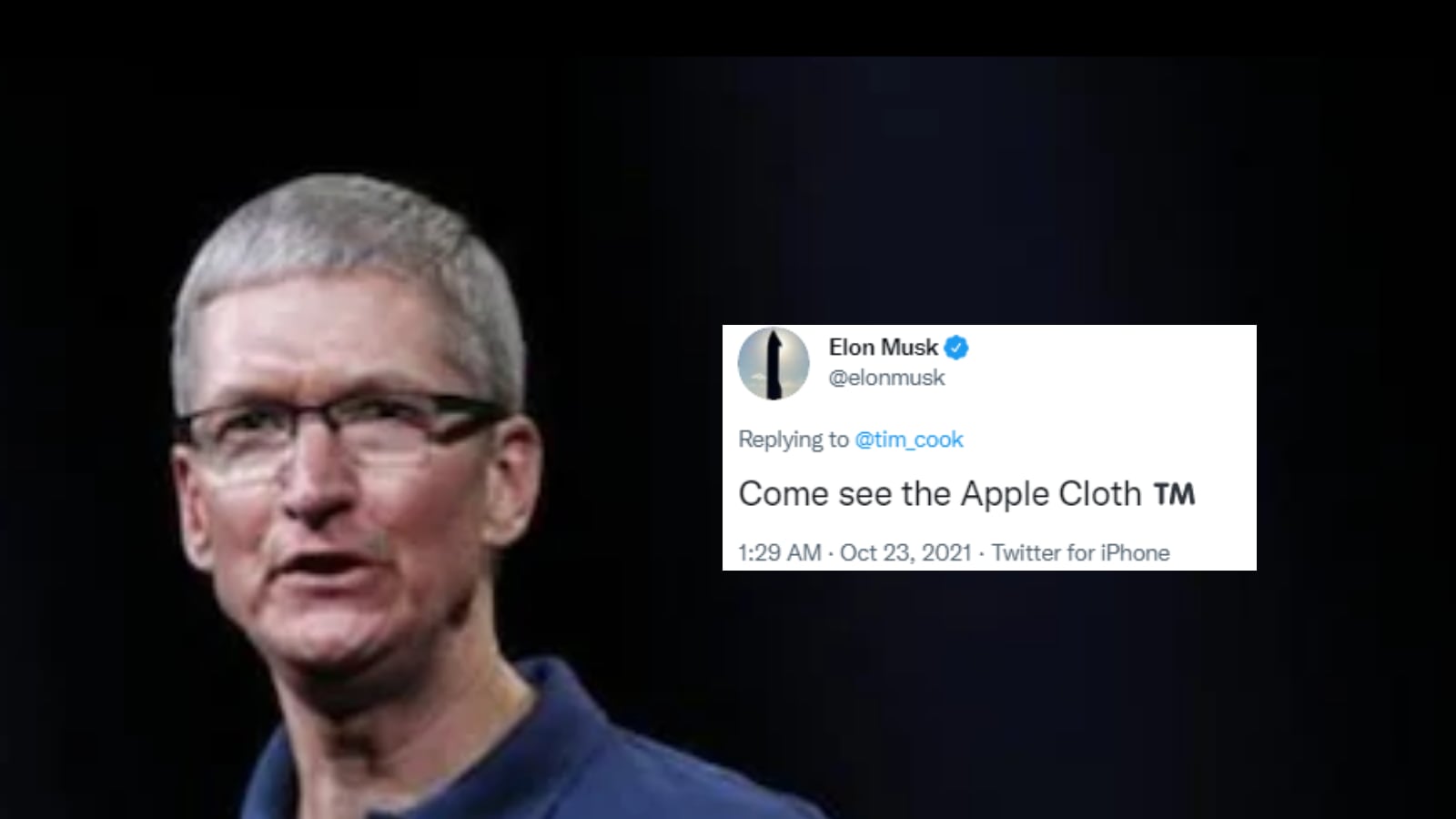 Musk Takes Dig at Tim Cook Apple's Cleaning Cloth