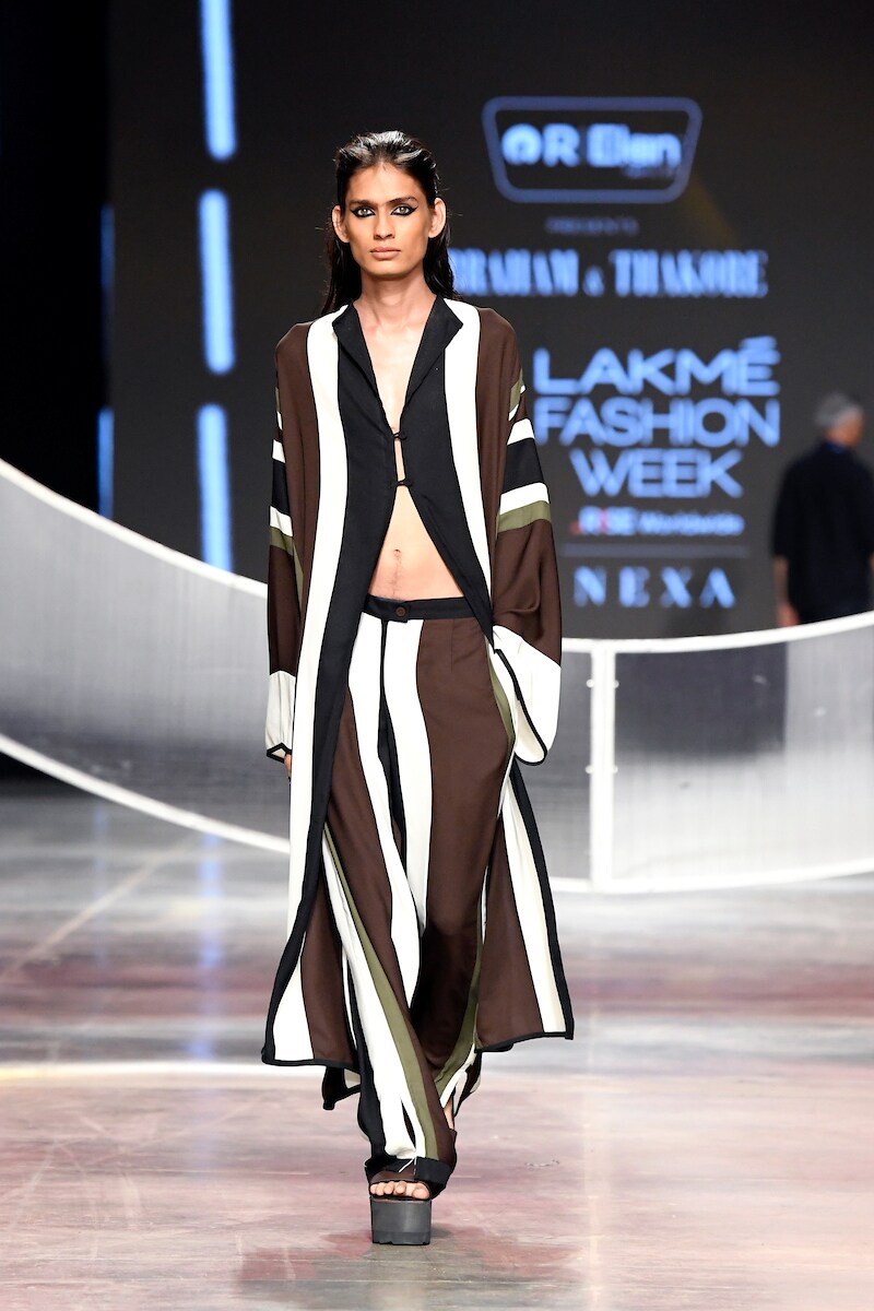 striped kimono jacket