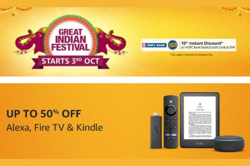 Amazon Echo, Kindle, and Fire TV products will see a 50 percent discount during the Great Indian Festival sale. (Image Credit: Amazon)