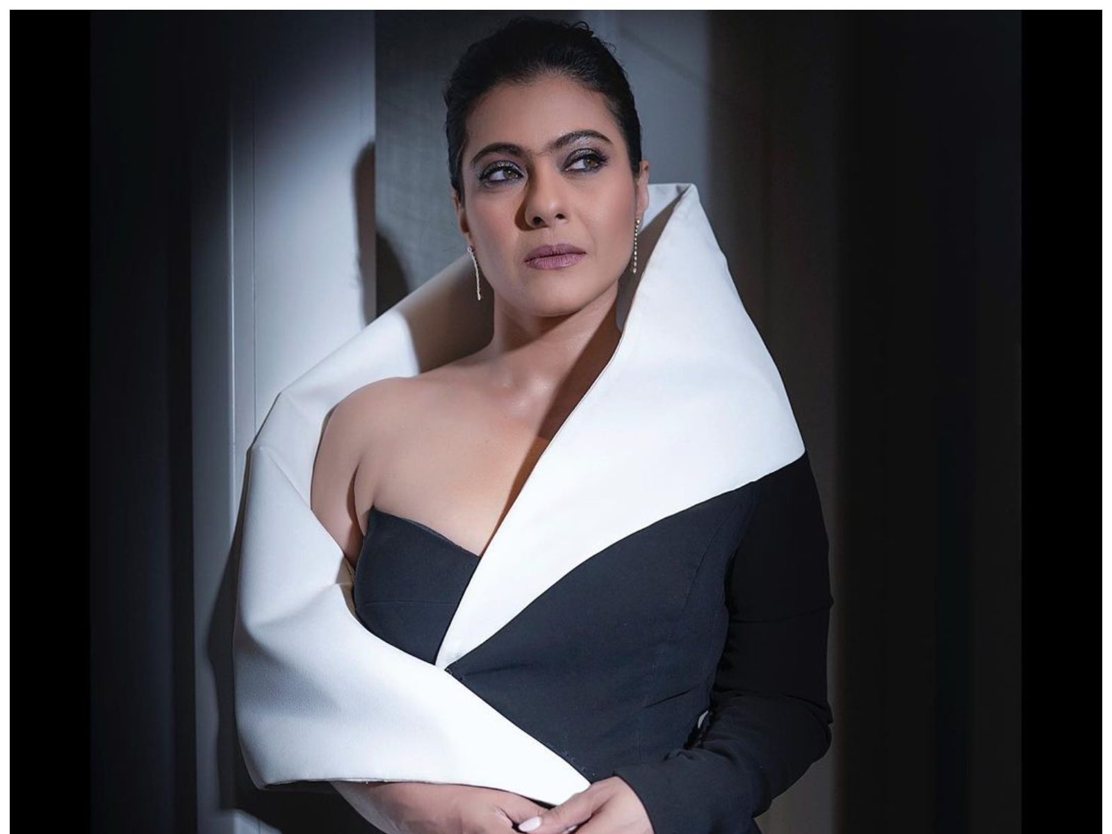 Kajol Makes Heads Turn In Black And White High-Slit Gown, Check
