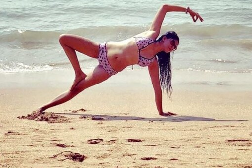 Kavita Kaushik regularly shares photos of her doing yoga in bikini, on Instagram. 