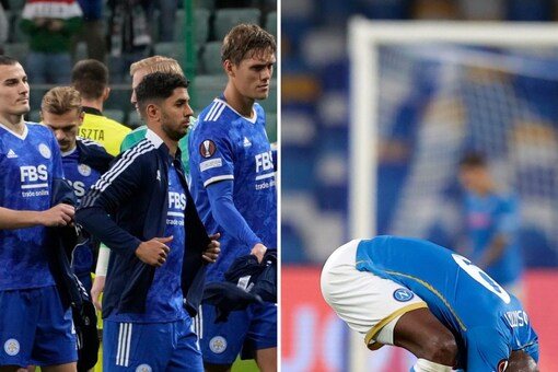 Leicester City (L) and Napoli lost their games in the Europa League. (AP Photo)