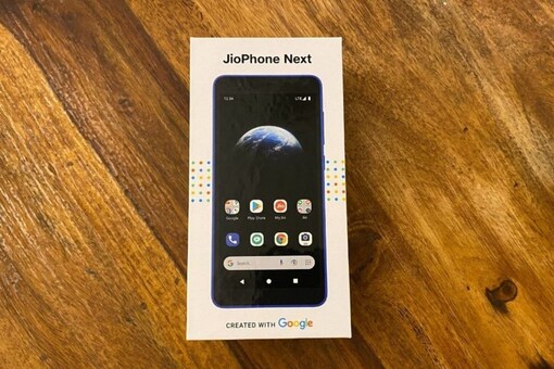 JioPhone Next retail box. 