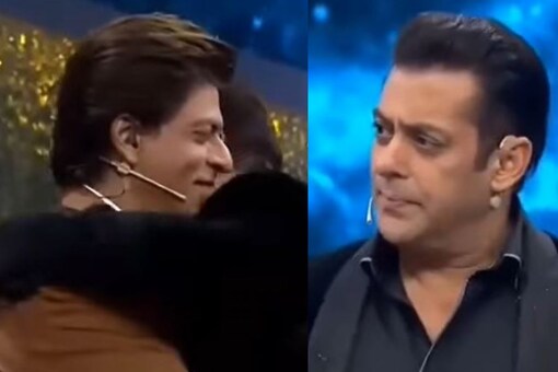Shah Rukh Khan gives a hug to Salman Khan in a viral video from 2018's Dus Ka Dum