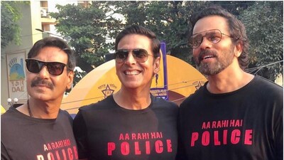 Sooryavanshi film team Ajay Devgn, Akshay Kumar and director Rohit Shetty