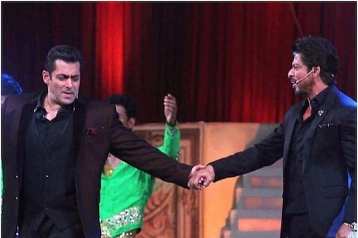 Shah Rukh Khan and Salman Khan at a awards ceremony in the past 