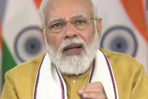 Prime Minister Narendra Modi held a meeting with CMs of states with low vaccination coverage. (ANI)