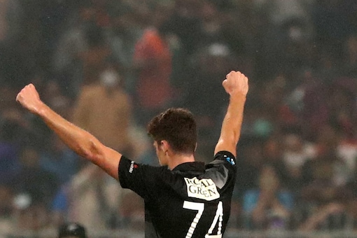 Mitchell Santner took three wickets at Eden against India.