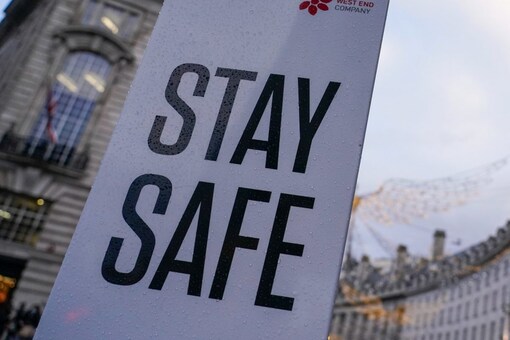 A sign reading 'Stay safe' in Regent Street, in London, UK. (Representational image from AP)